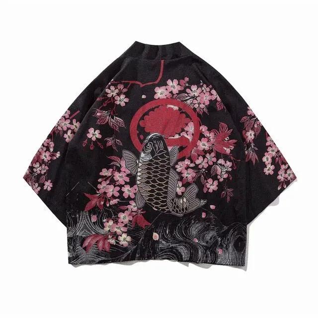 Japan Style Clothes Men Summer Streetwear Cat Print Kimono Cardigan Mandarin Robe Men Unisex Japanese Trend Kimonos by Vimost Shop