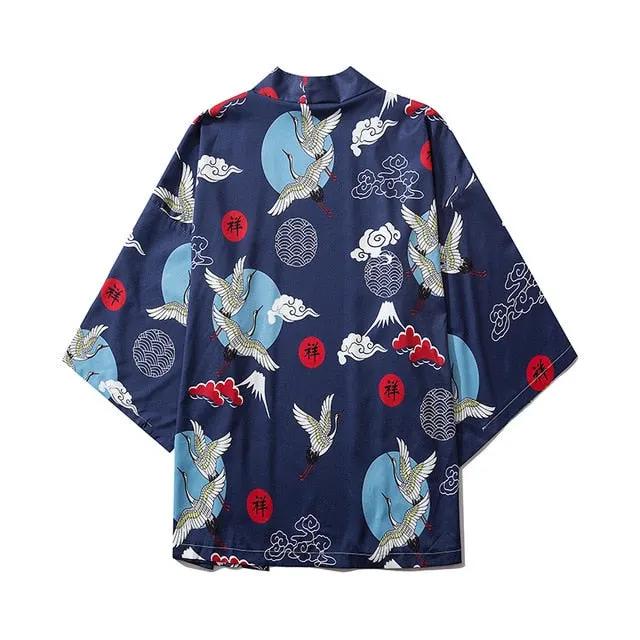 Japan Style Clothes Men Summer Streetwear Cat Print Kimono Cardigan Mandarin Robe Men Unisex Japanese Trend Kimonos by Vimost Shop