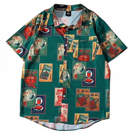 Men Hip Hop Shirt Streetwear Cigarette Retro Style by Vimost Shop