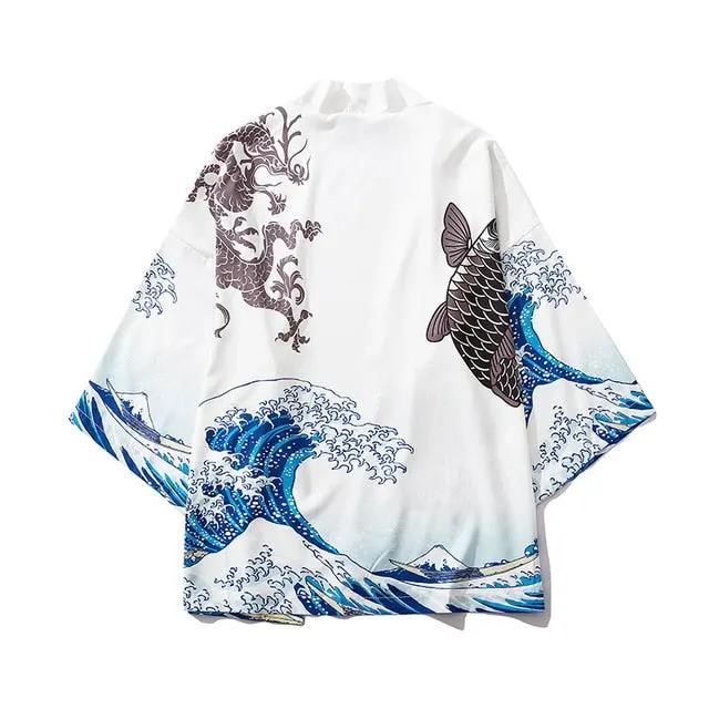 Male Kimono Cardigan Japanese Kimono Men Cardigan Shirt Blouse Yukata Men Haori Obi Traditional Samurai Clothing by Vimost Shop