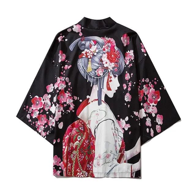 Male Kimono Cardigan Japanese Kimono Men Cardigan Shirt Blouse Yukata Men Haori Obi Traditional Samurai Clothing by Vimost Shop