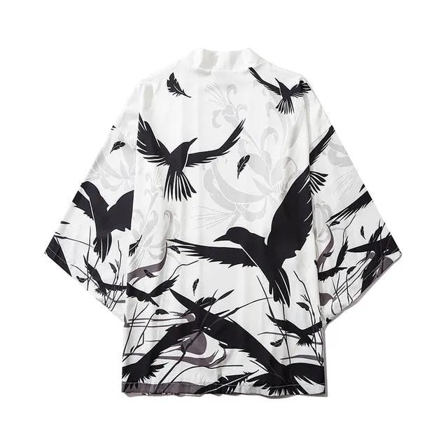 Japan Streetwear Man Beach Kimono Cardigan Cosplay Shirt Blouse for Men Unisex Japanese Yukata Kimonos by Vimost Shop