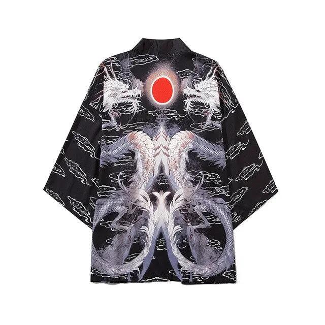 Men Women Chinese Style Anime Panda Samurai Kimono Streetwear Cardigan Japanese Robe Female Clothing by Vimost Shop