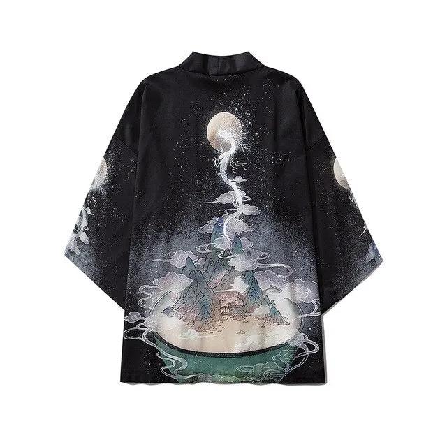 Men Women Chinese Style Anime Panda Samurai Kimono Streetwear Cardigan Japanese Robe Female Clothing by Vimost Shop