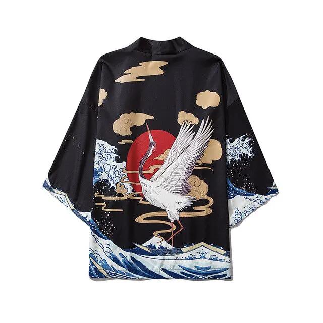 Men Women Chinese Style Anime Panda Samurai Kimono Streetwear Cardigan Japanese Robe Female Clothing by Vimost Shop