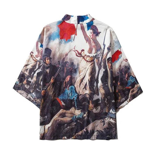Japanese Crow Print Kimonos Streerwear Yukata Women Haori Harajuku Kimono Robe Cardigan Men Red Asian Clothes by Vimost Shop