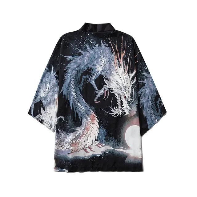 Japanese Crane Kimono Women Cardigan Yukata Fashion Men Haori Obi Clothing Asian Shirt National Tradition Clothes by Vimost Shop