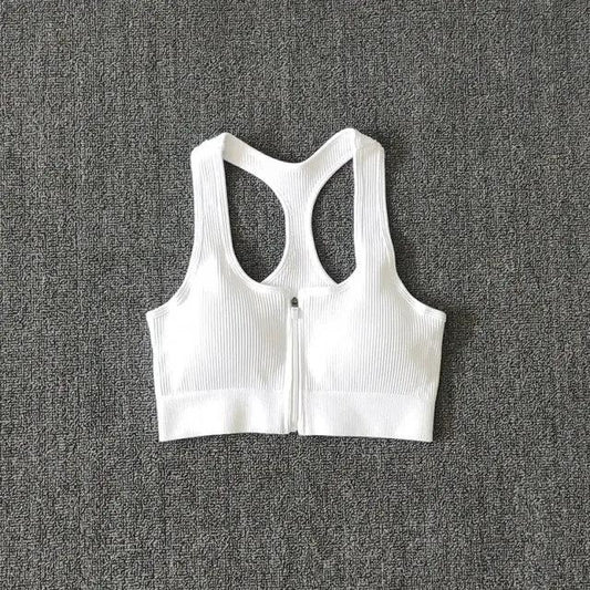 Sports Bra Crop Top Zipper Fitness Women Sportswear Sport Top Bras For Fitness Gym Female Running Push Up Yoga Workout Bra by Vimost Shop