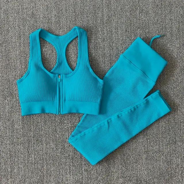 Seamless Yoga Set Workout Shirts Sport Pants Bra Gym Clothing Tracksuit Drawstring High Waist Running Leggings Fitness Suit by Vimost Shop
