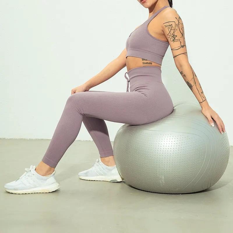 Women Fitness Yoga Sets Seamless Sports Suits Workout Clothes Sports Bra Gym Leggings Sports Wear Gym Clothing Sportswear by Vimost Shop