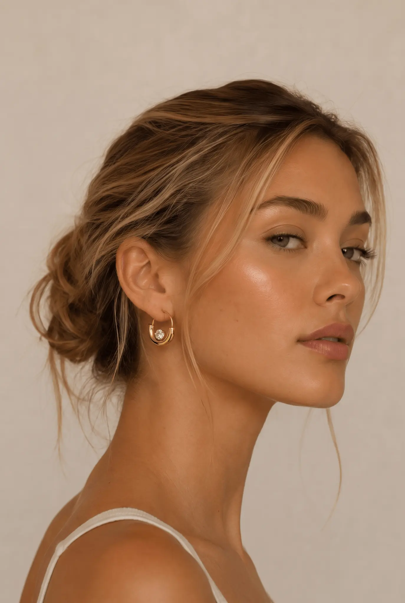 Solene Waterproof Floating Crystal Hoop Earring by Akalia