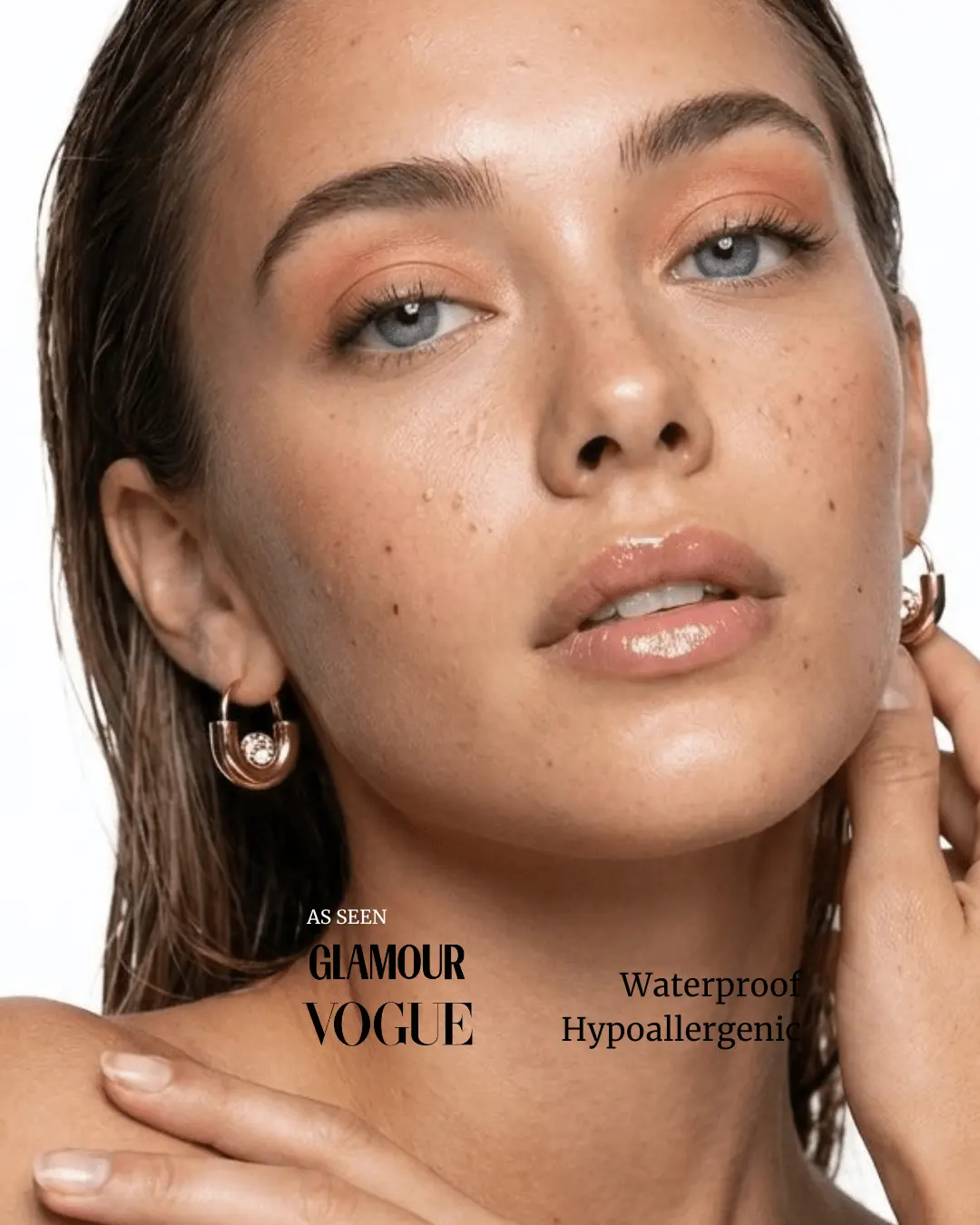 Solene Waterproof Floating Crystal Hoop Earring by Akalia