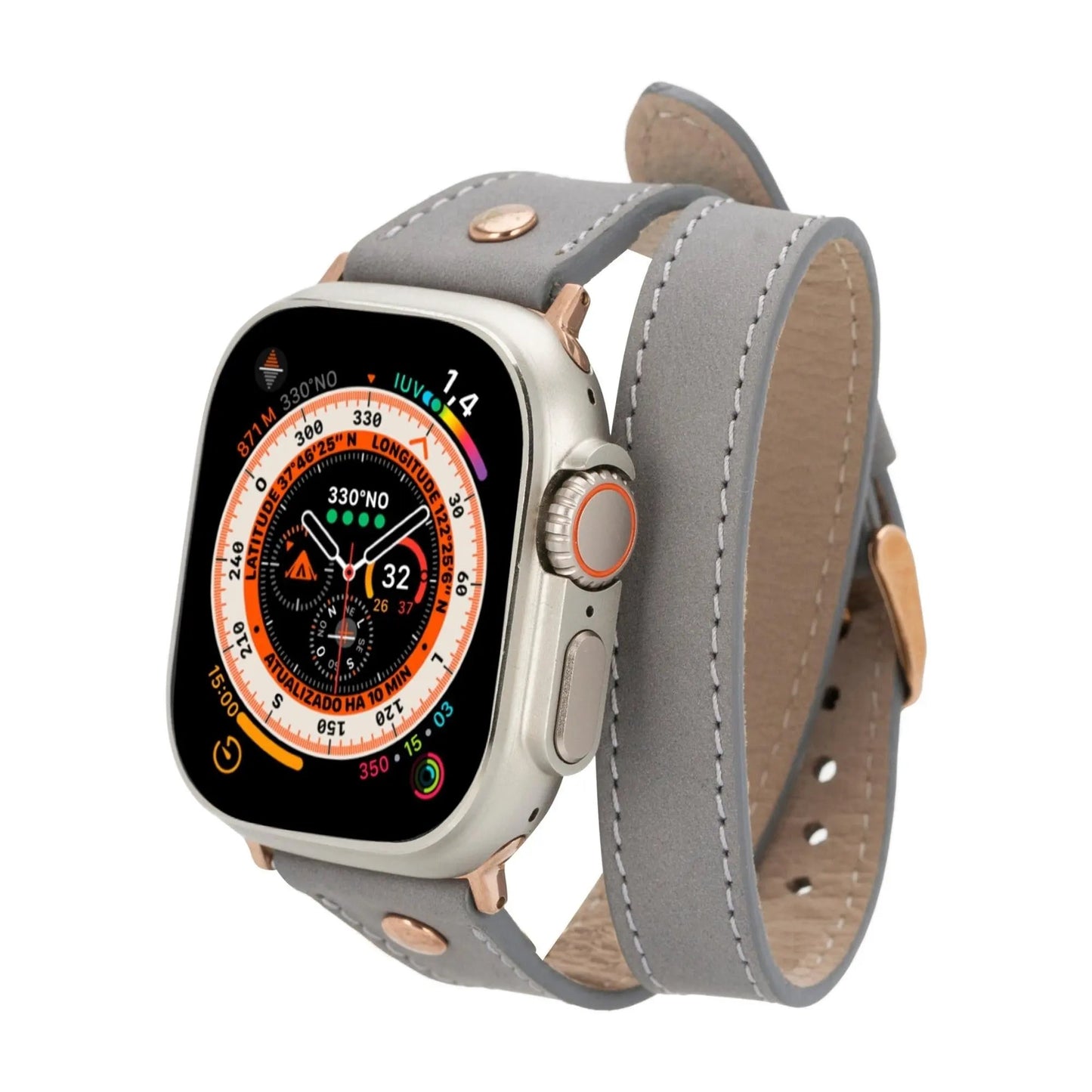 Syracuse Double Tour Leather Bands for Apple Watch 9, Ultra 2 and SE by TORONATA