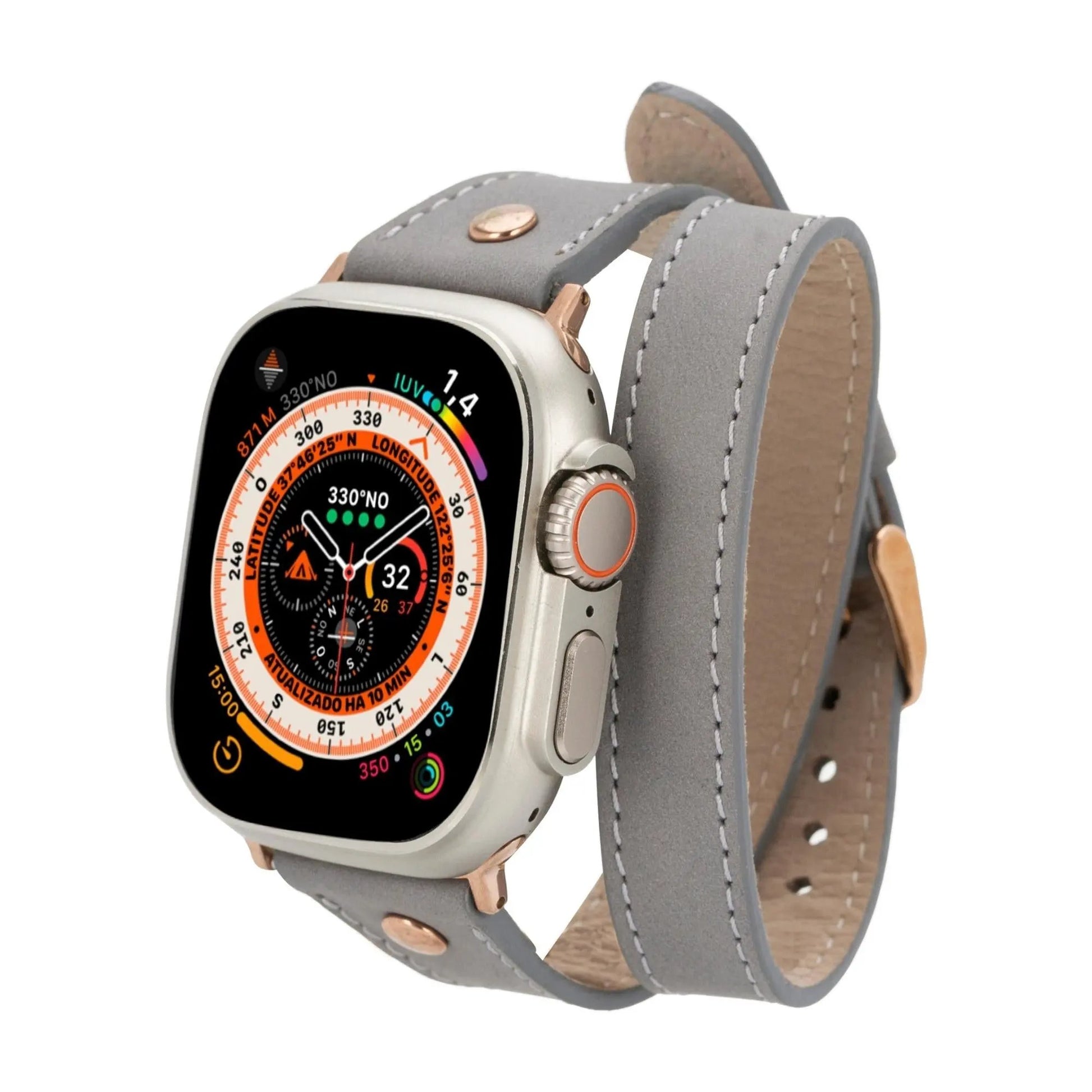 Syracuse Double Tour Leather Bands for Apple Watch 9, Ultra 2 and SE by TORONATA