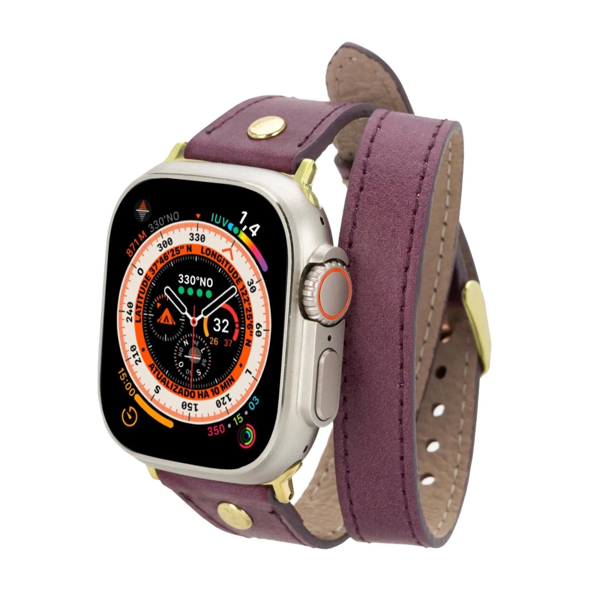 Syracuse Double Tour Leather Bands for Apple Watch 9, Ultra 2 and SE by TORONATA