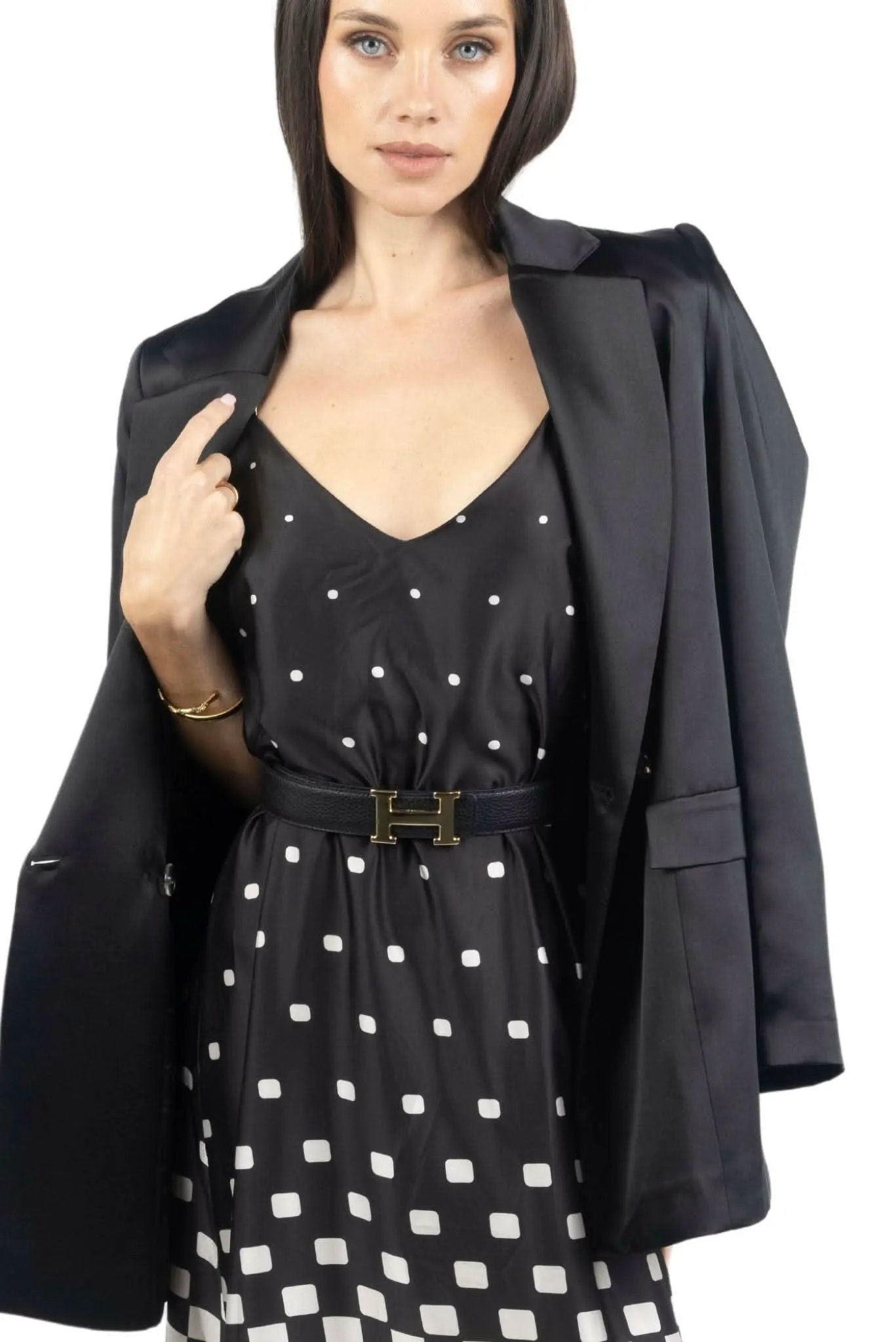 Tania Women Blazer with Gold Color Buttons by Akalia