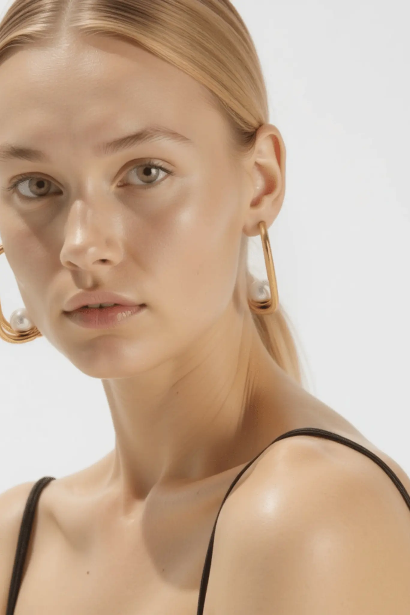 Thalia Waterproof Earring Shiny Faux Pearl at Center Dazzling by Akalia