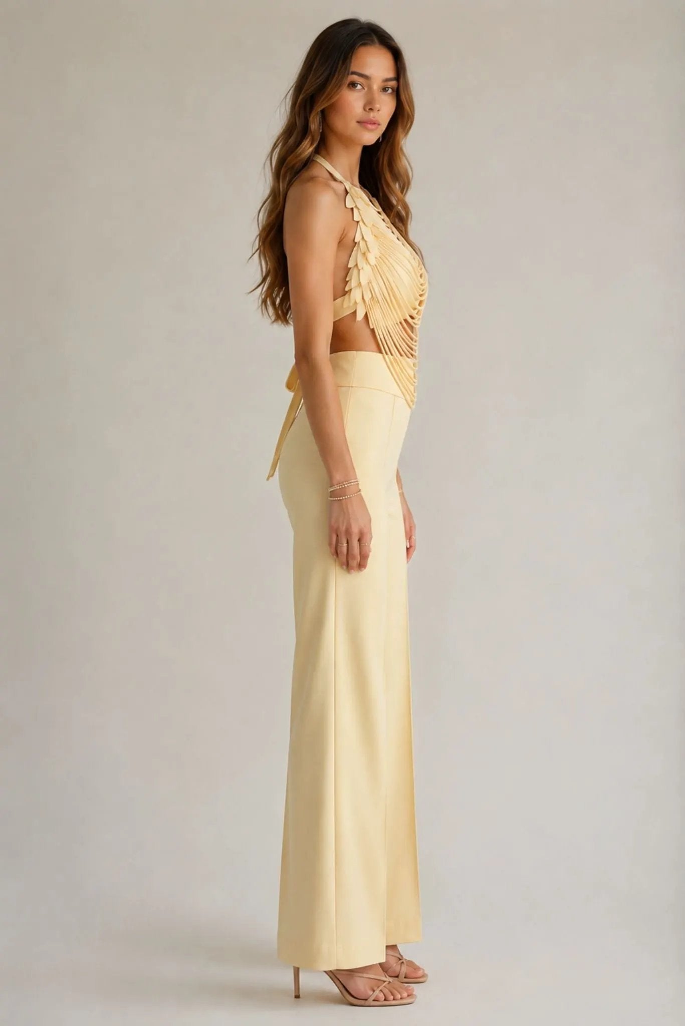 The Aurelia Draped Petal Halter Top by Akalia