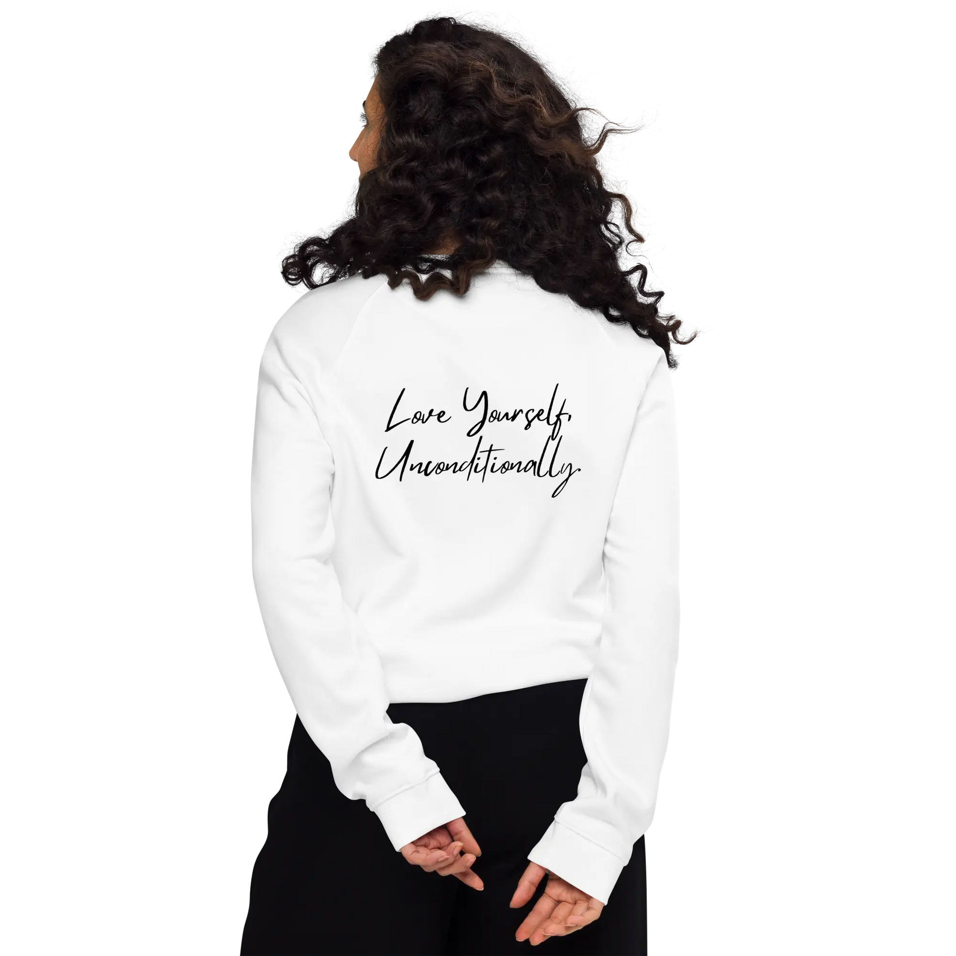 Organic Sweatshirt SELF LOVE Unisex organic raglan sweatshirt by Maiden-Art