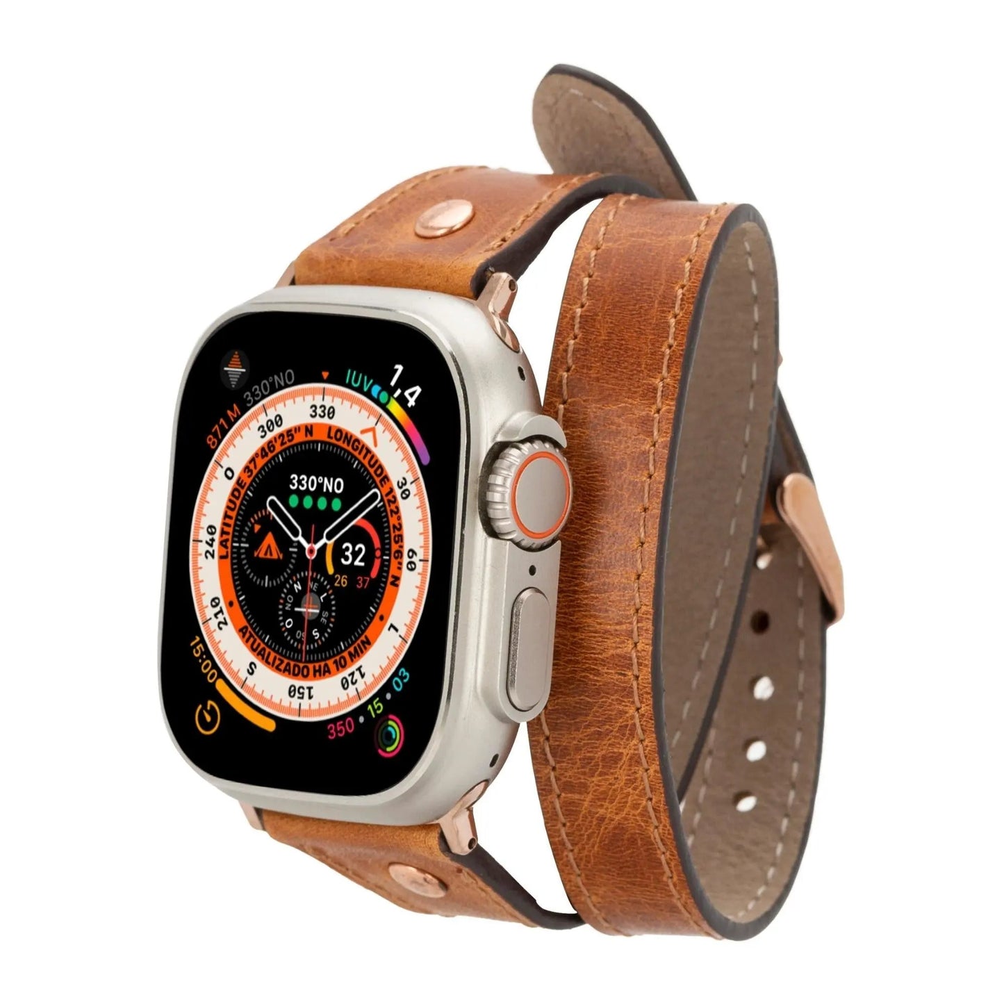 Vernon Double Tour Leather Bands for Apple Watch 9, Ultra 2 and SE by TORONATA