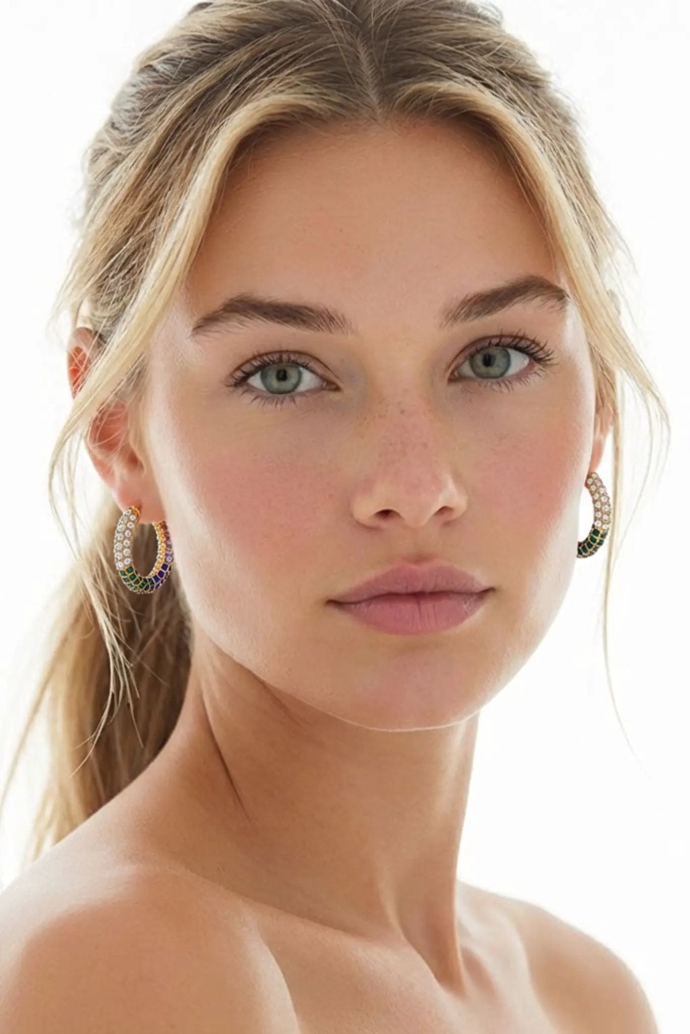 Vivienne Waterproof Rhinestone Statement Hoop by Akalia