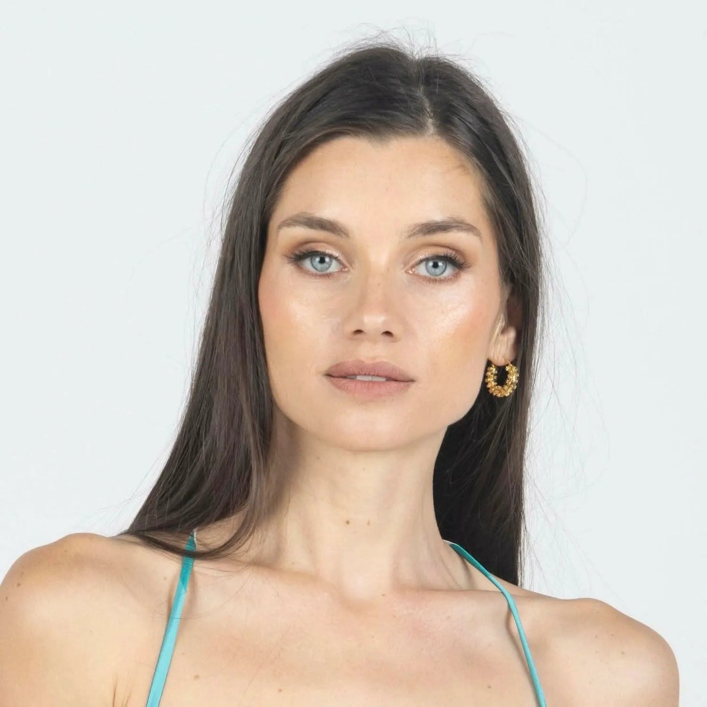 Waterproof 18k Gold Plated Sparkling Hoop Earring by Akalia