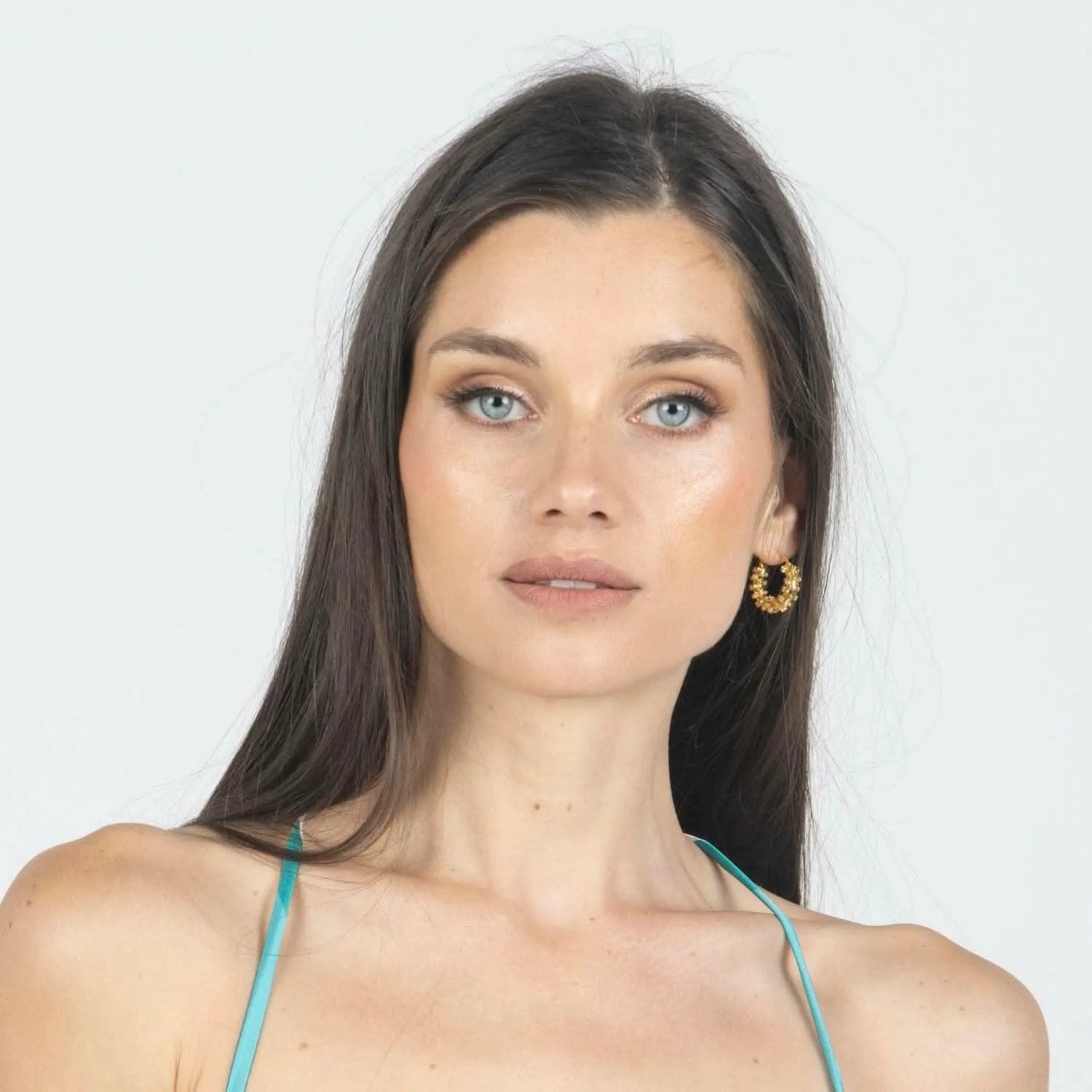 Waterproof 18k Gold Plated Sparkling Hoop Earring by Akalia