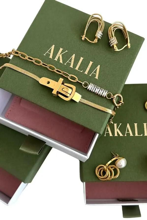 Waterproof 18k Gold Plated Sparkling Hoop Earring by Akalia