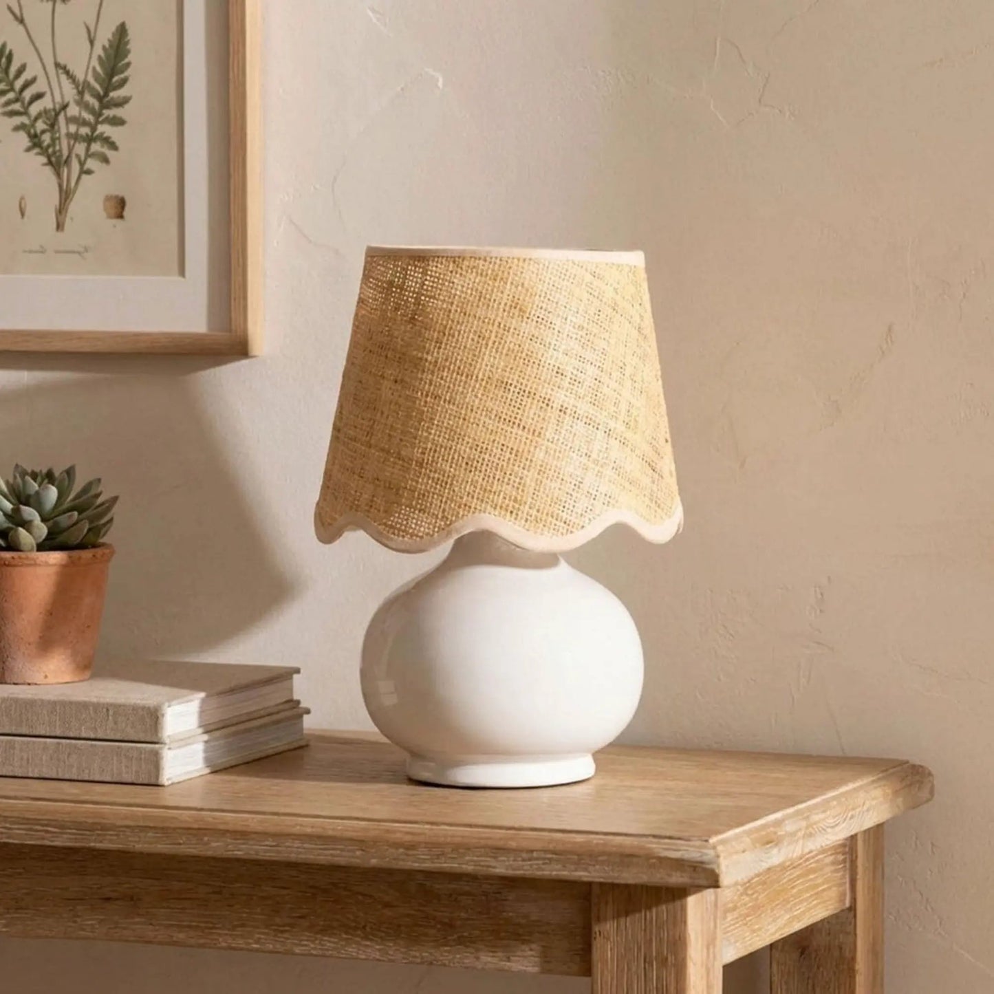 Benton Handmade Ceramic Table Lamp with Cotton Shade by TORONATA
