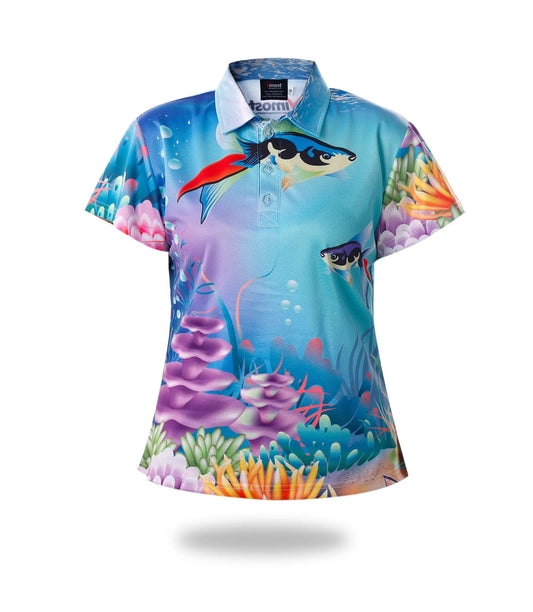 Sublimated Short Sleeve Woman Fishing Shirts by Vimost Sportswear