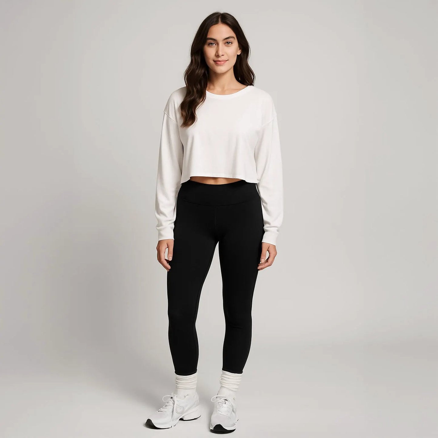 6045 - CLOSEOUT Women's Cropped Long Sleeve Tee by POS Wholesale