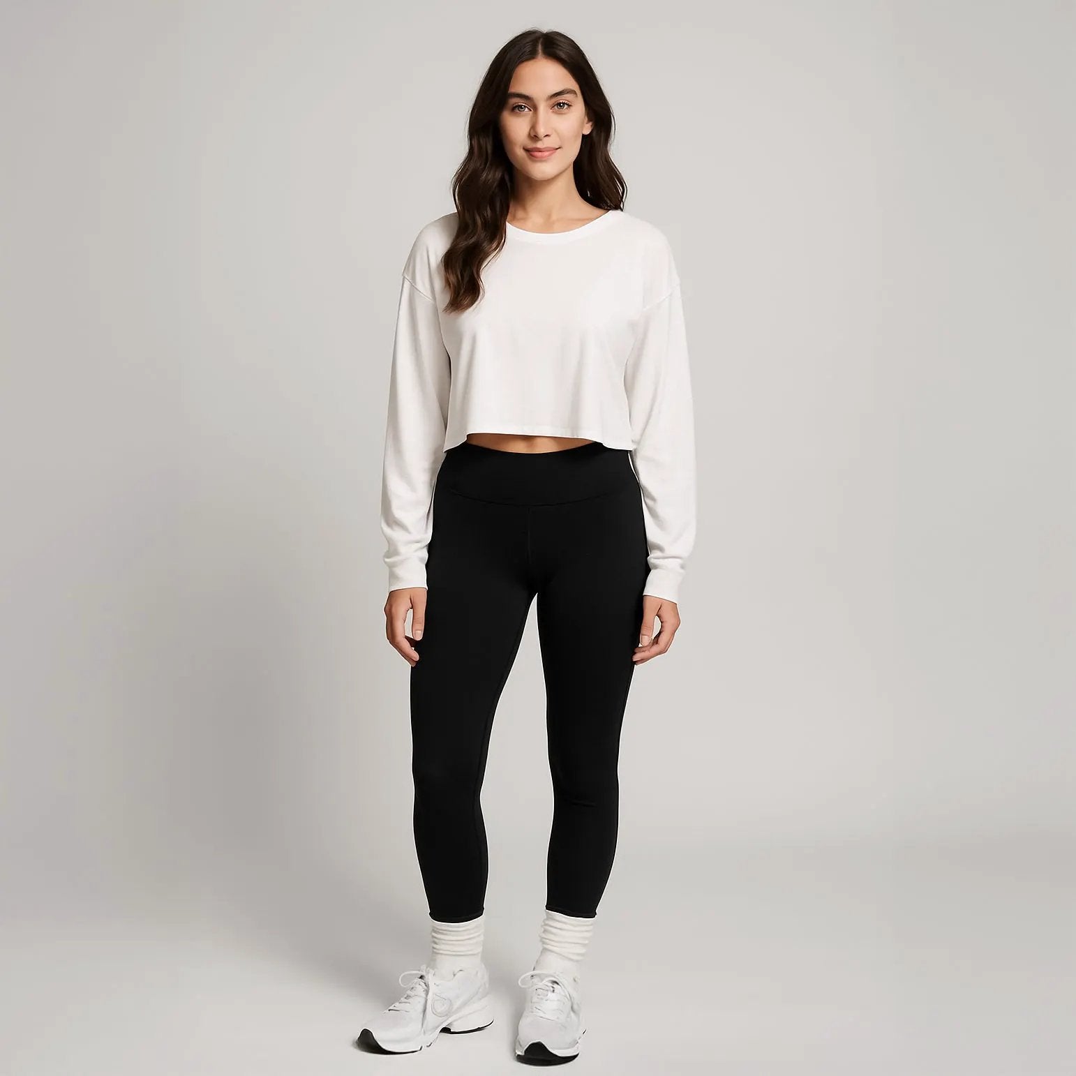 6045 - CLOSEOUT Women's Cropped Long Sleeve Tee by POS Wholesale