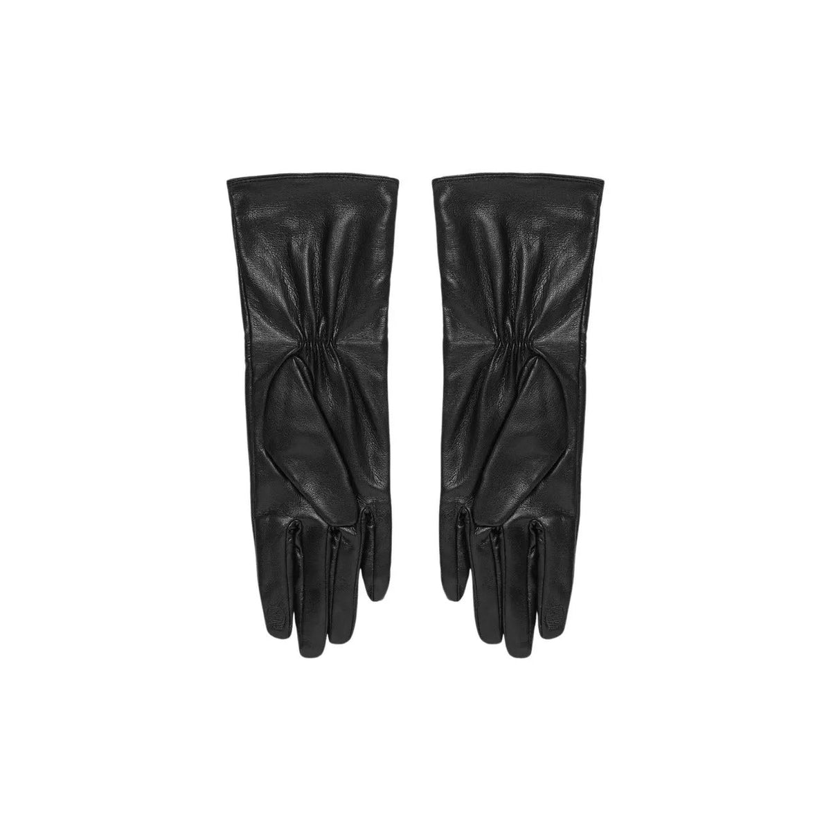 Liu Jo Women Black Faux Leather Gloves With Logo Buckle Stylish Warm Winter by Liu Jo