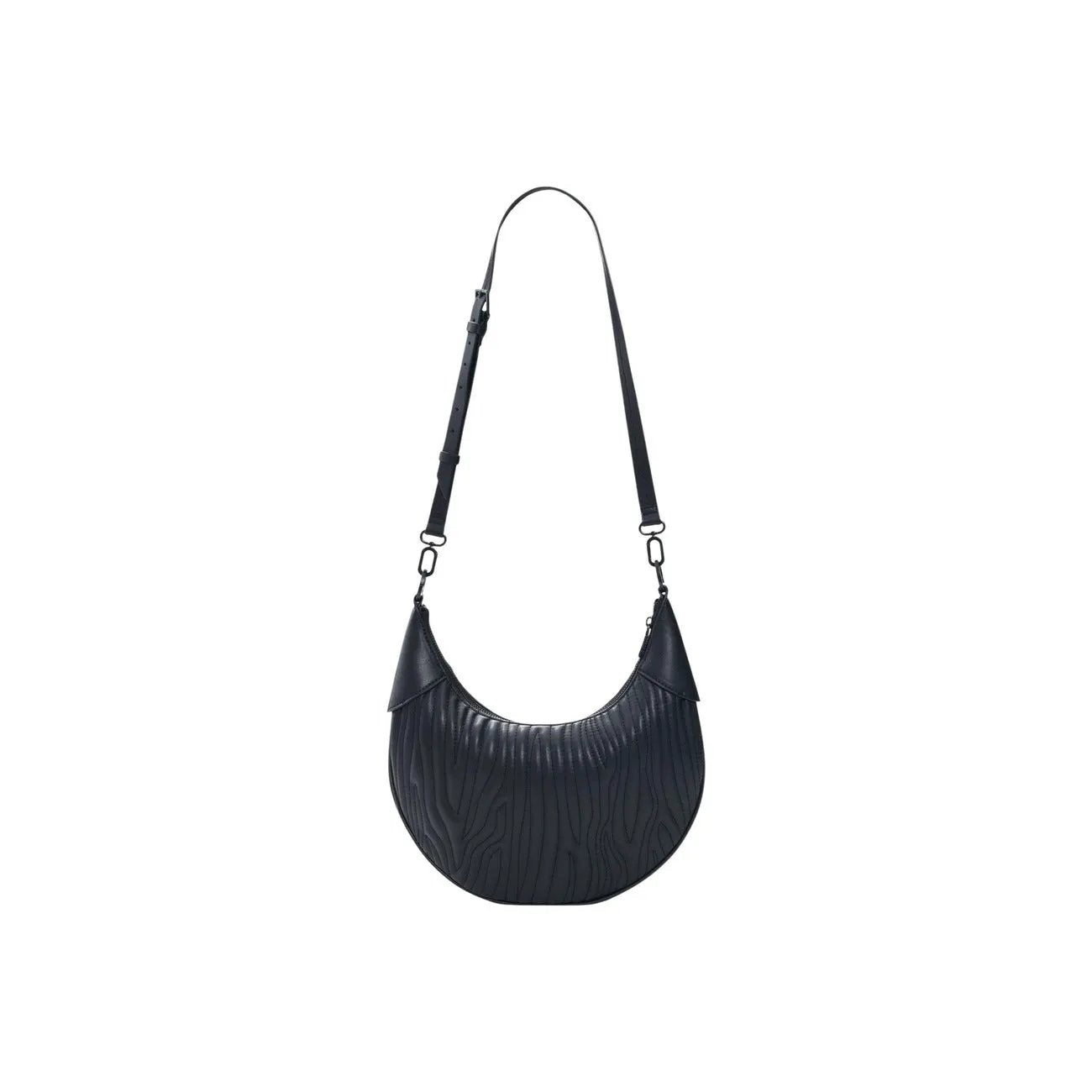Premium Desigual Women Black PU Leather Shoulder Handbag With Zip Pocket by Desigual