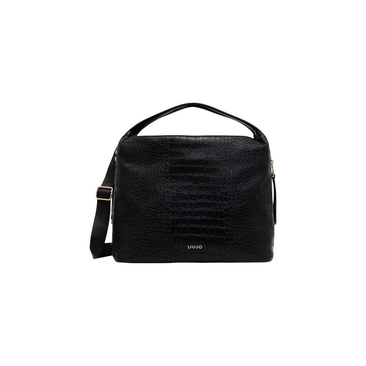 Liu Jo Women Elegant Black Leather Crossbody Handbag With Zip Pocket by Liu Jo