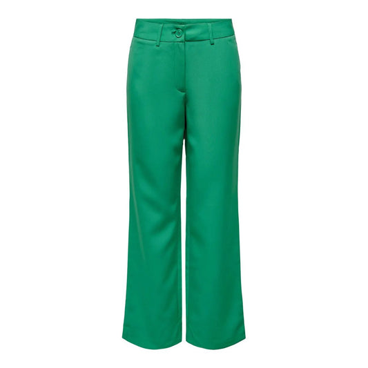 Only Women Green Stretchy Wide Leg Trousers Comfort Fit Fall Winter Fashion by Only