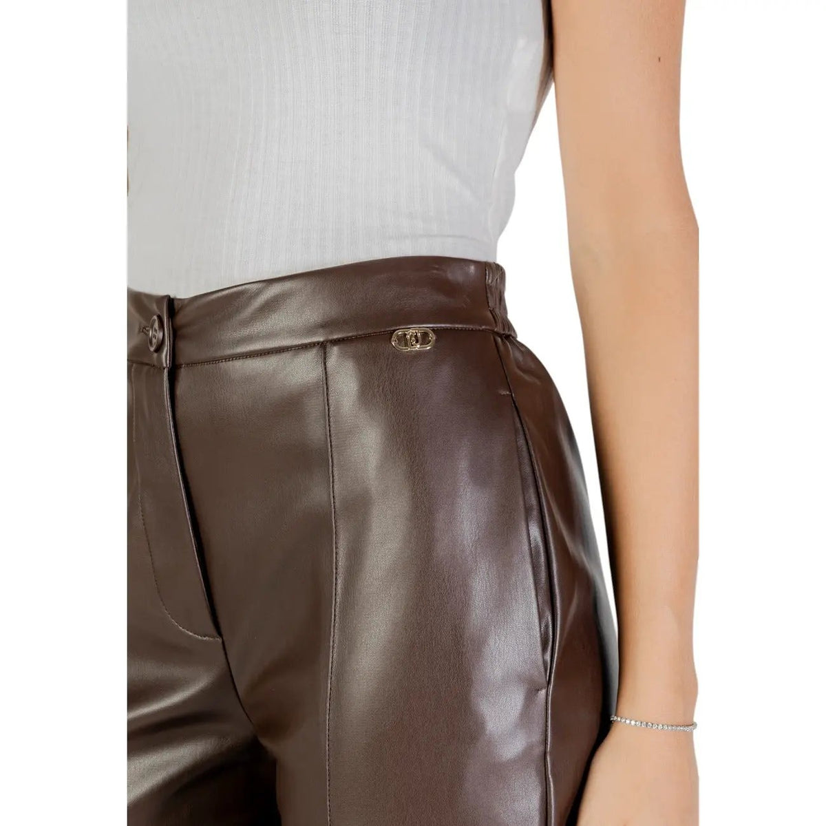 Liu Jo Women Brown Wide Leg Trousers With Elegant Zip Fastening by Liu Jo