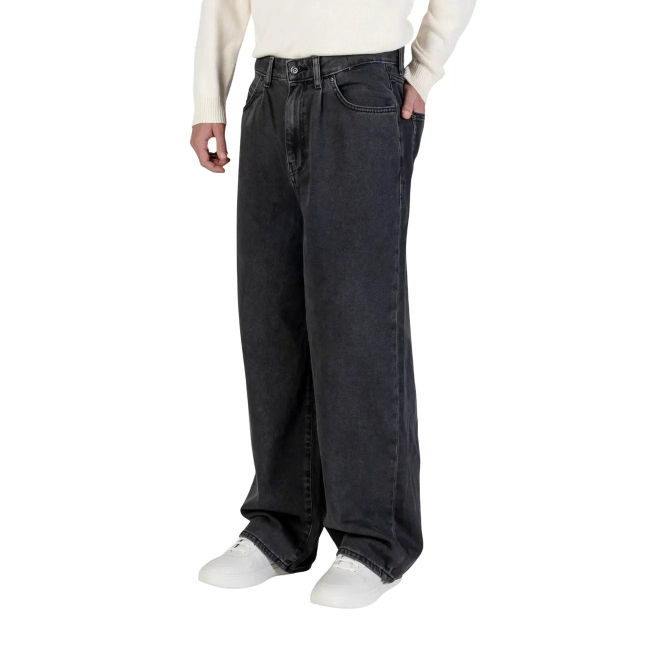 Only & Sons Men Black Pure Cotton Jeans Relaxed Fit Denim Pants by Only & Sons