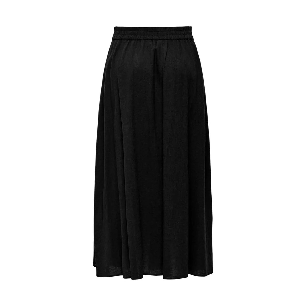 Only Women Black Cotton Long Skirt Elastic Waist Flowy Comfortable by Only