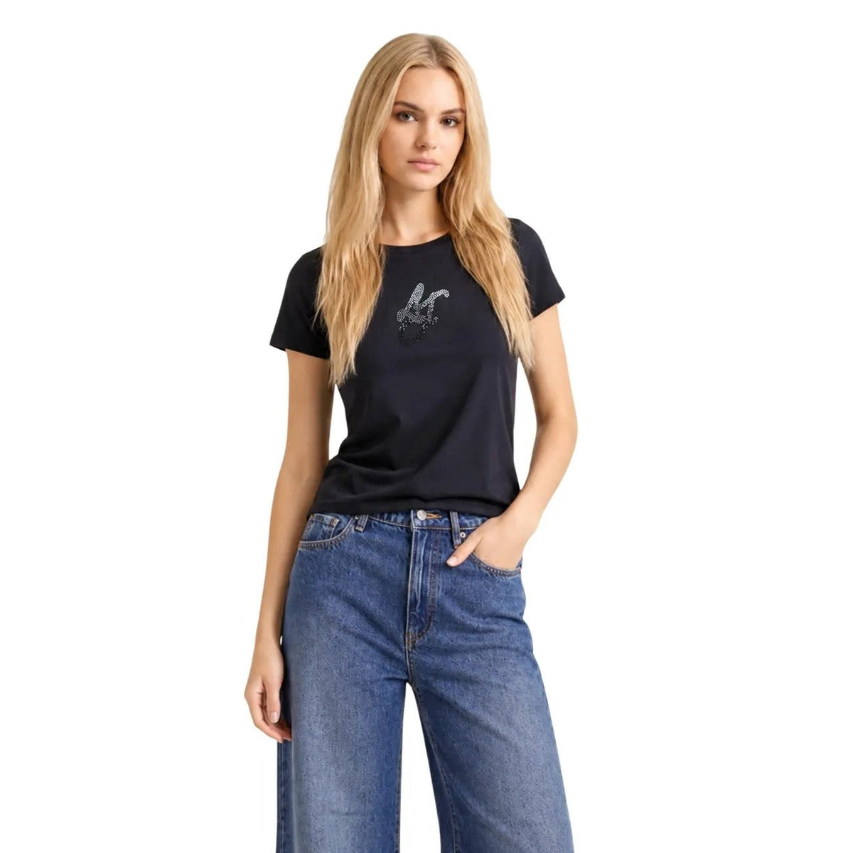 Liu Jo Women Premium Cotton Tshirt Classic Fit Soft Everyday Essential by Liu Jo
