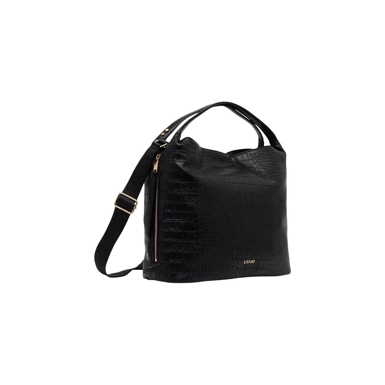 Liu Jo Women Elegant Black Leather Crossbody Handbag With Zip Pocket by Liu Jo