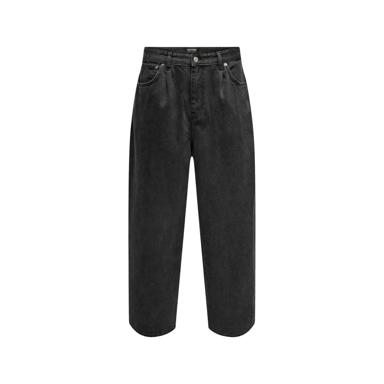 Only & Sons Men Black Pure Cotton Jeans Relaxed Fit Denim Pants by Only & Sons