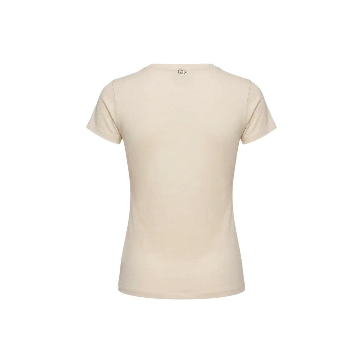 Liu Jo Women T Shirt Soft Cotton Embroidered Floral Detail Beige by Liu Jo