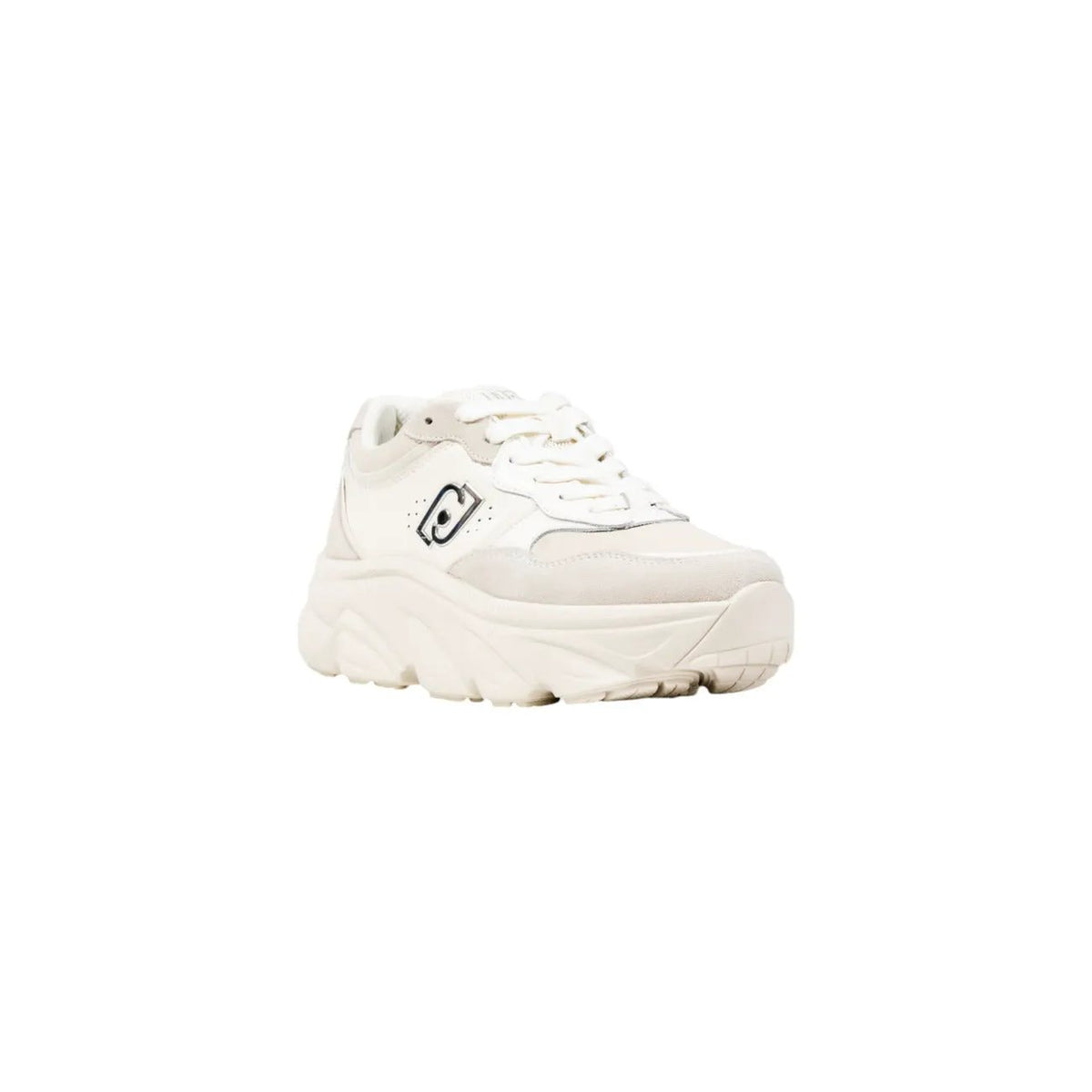 Liu Jo Women White Sporty Chunky Sole Lace Sneakers Faux Leather Style by Liu Jo