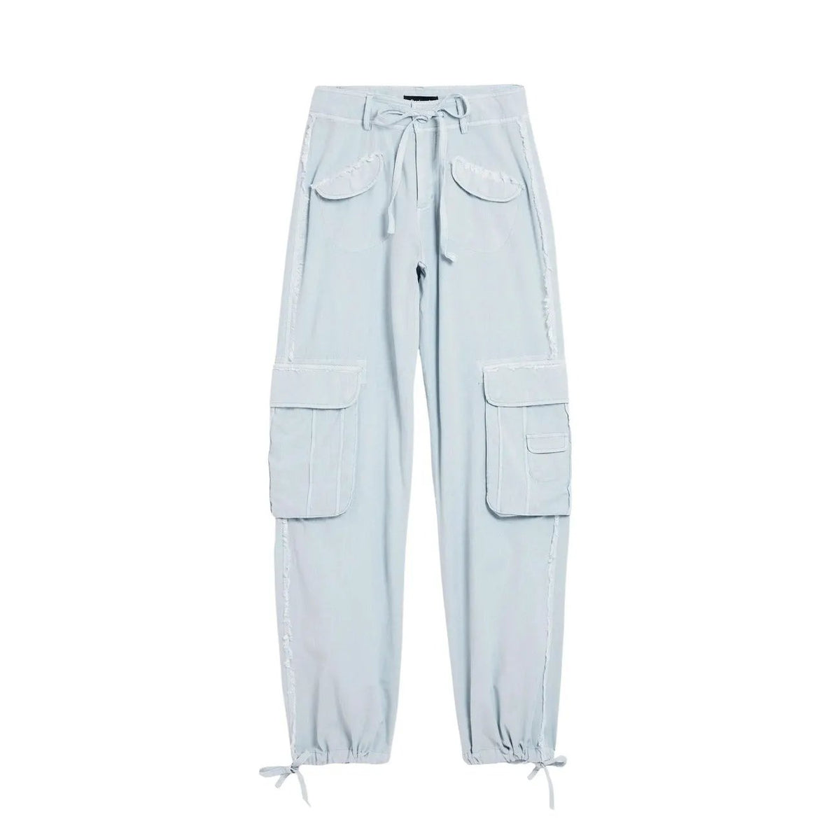 Desigual Women Stylish Light Blue Cotton Viscose Cargo Trousers Summer by Desigual