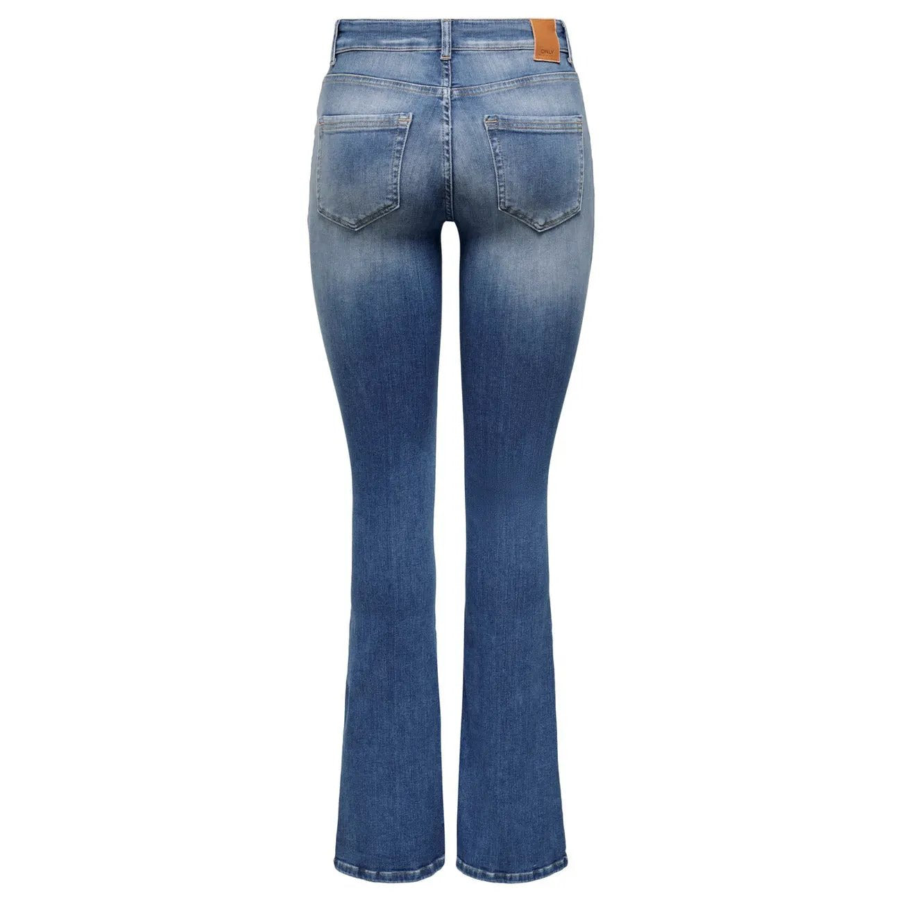 Only Women Blue Super Stretch High Waisted Flared Denim Jeans Retro Fit by Only