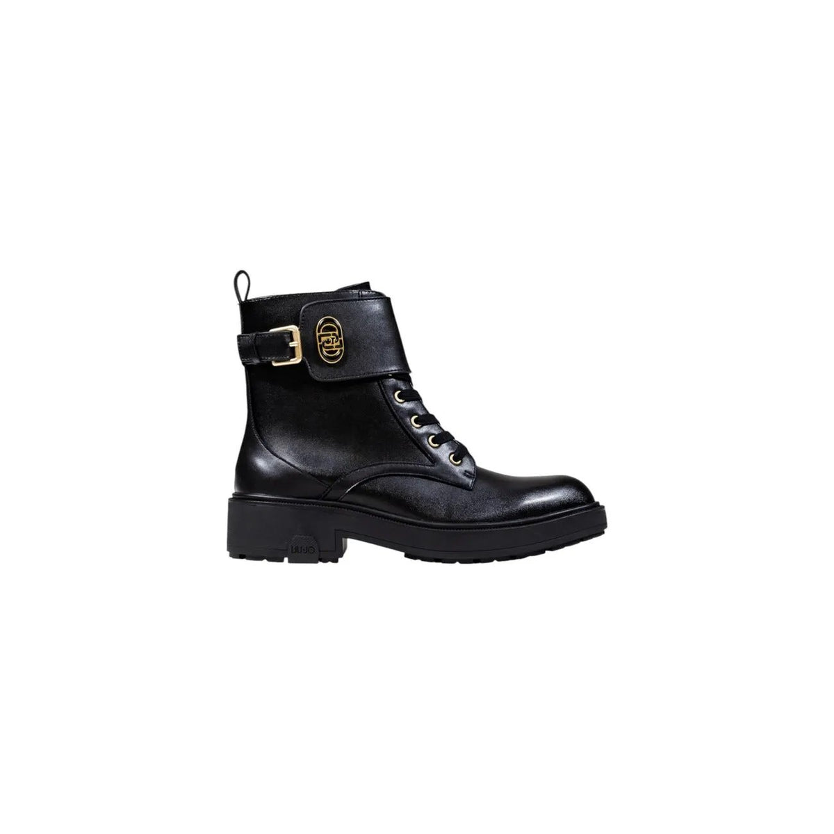 Liu Jo Women Black Faux Leather Ankle Boots Stylish Round Toe Zip Fastening by Liu Jo