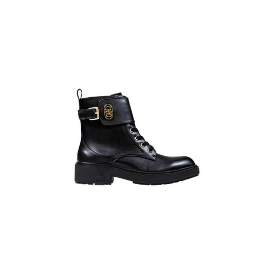 Liu Jo Women Black Faux Leather Ankle Boots Stylish Round Toe Zip Fastening by Liu Jo