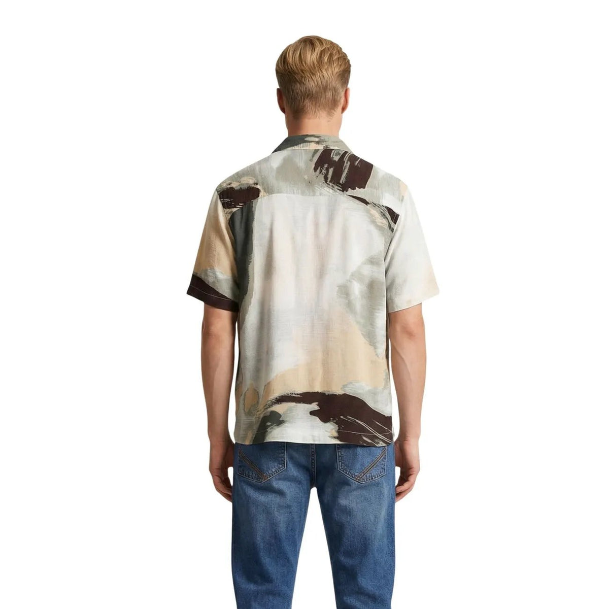 Premium Only And Sons Mens Green Short Sleeve V Neck Summer Shirt by Only & Sons