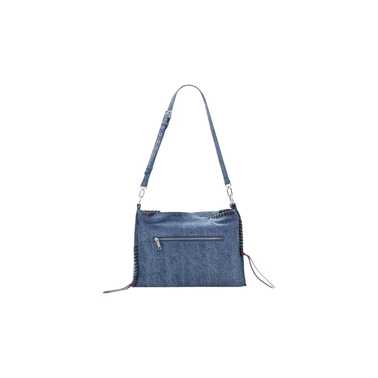 Desigual Women Blue Denim Handbag Stylish Zip Fastening Shoulder Bag With Strap by Desigual
